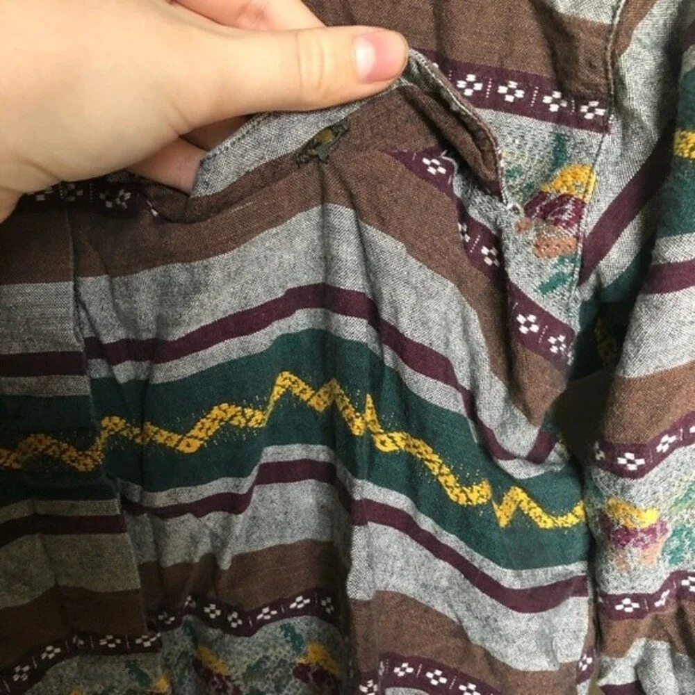 Backroad Blues Vintage Aztec Outdoor Button-Up Shirt Size Small Casual - Picture 6 of 8